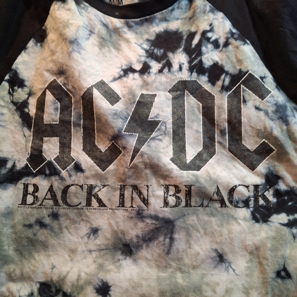 AC/DC Back in Black Faded Logo - Tie-Dye  Shirt Mens Size M Unique -Never Worn - Picture 5 of 9